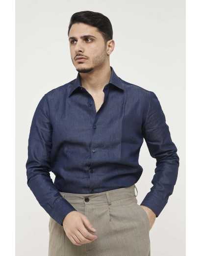 camicia regular denim scura...