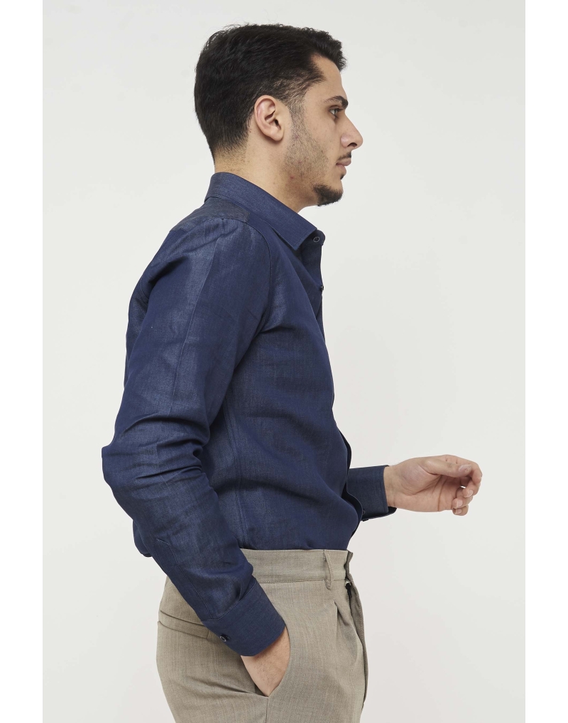 camicia regular denim scura...