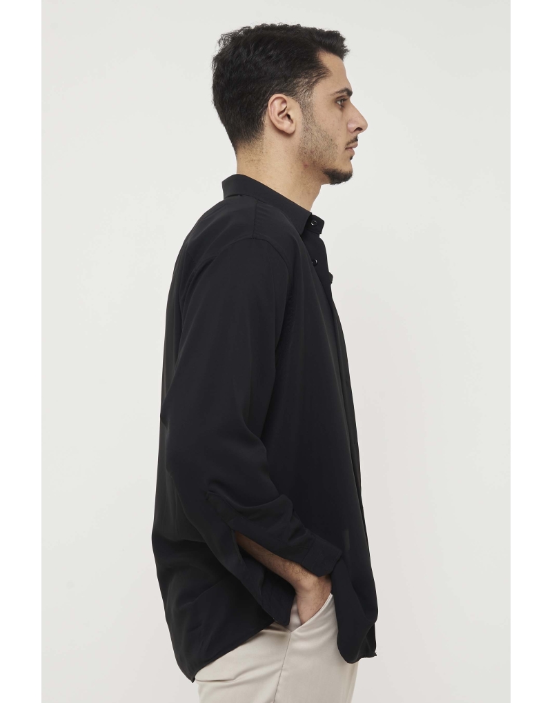 Camicia oversize viscosa nero