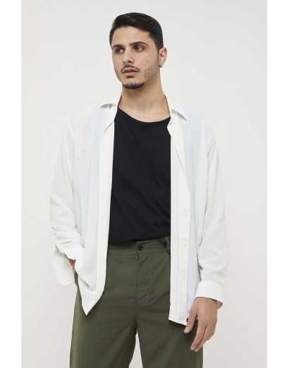 Camicia oversize viscosa panna