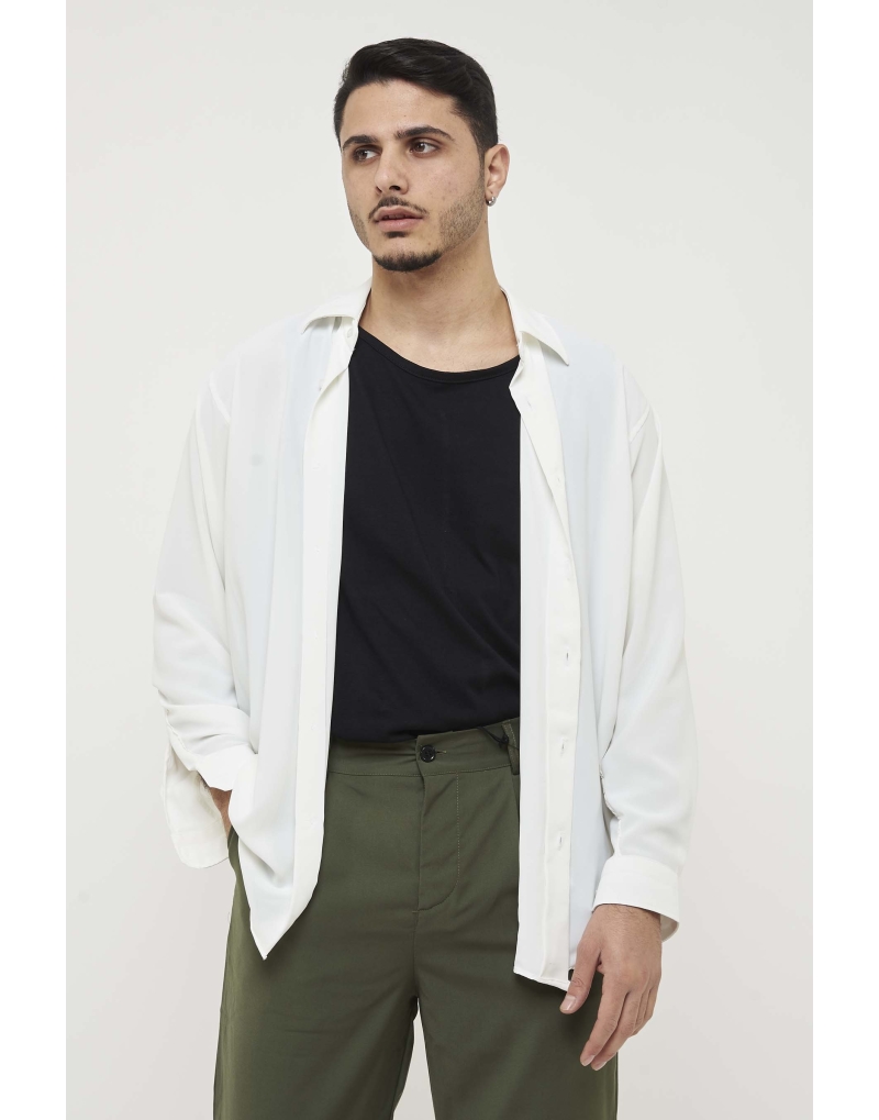 Camicia oversize viscosa panna