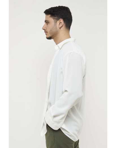 Camicia oversize viscosa panna