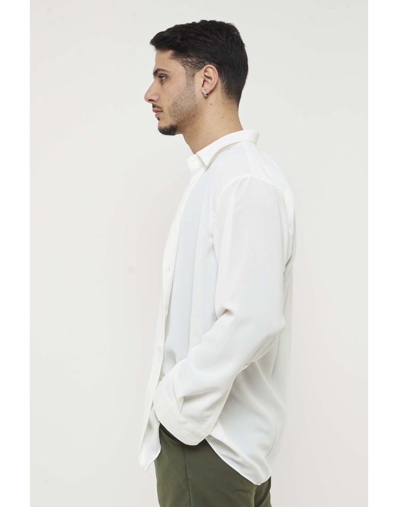Camicia oversize viscosa panna