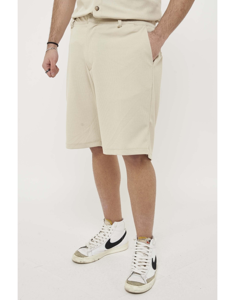 Bermuda tex piquet beige