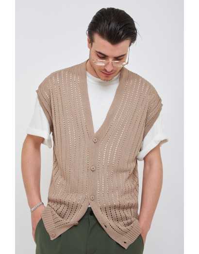 Cardigan in filo giromanica...