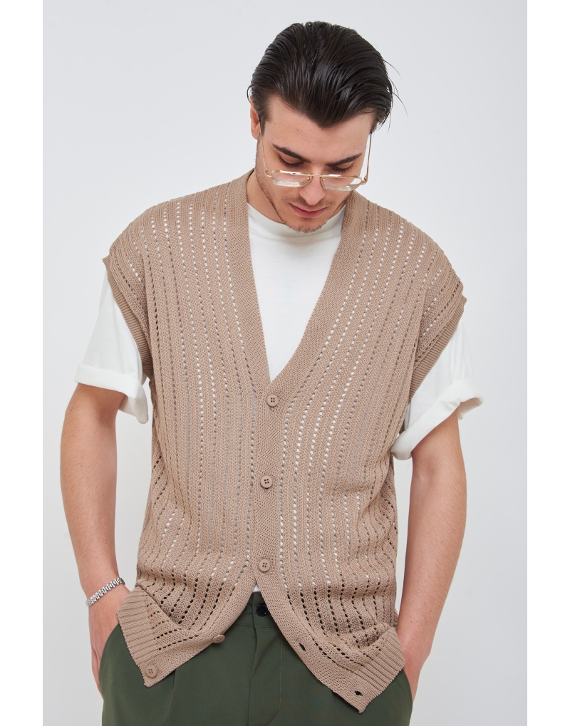 Cardigan in filo giromanica...