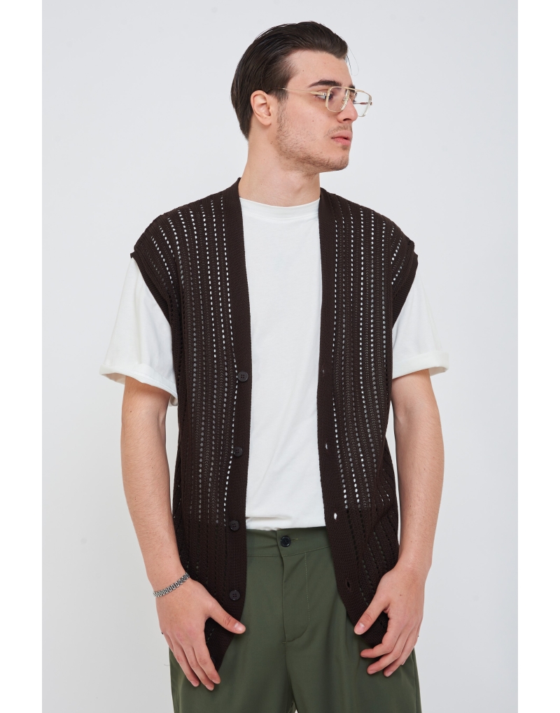 Cardigan in filo giromanica...