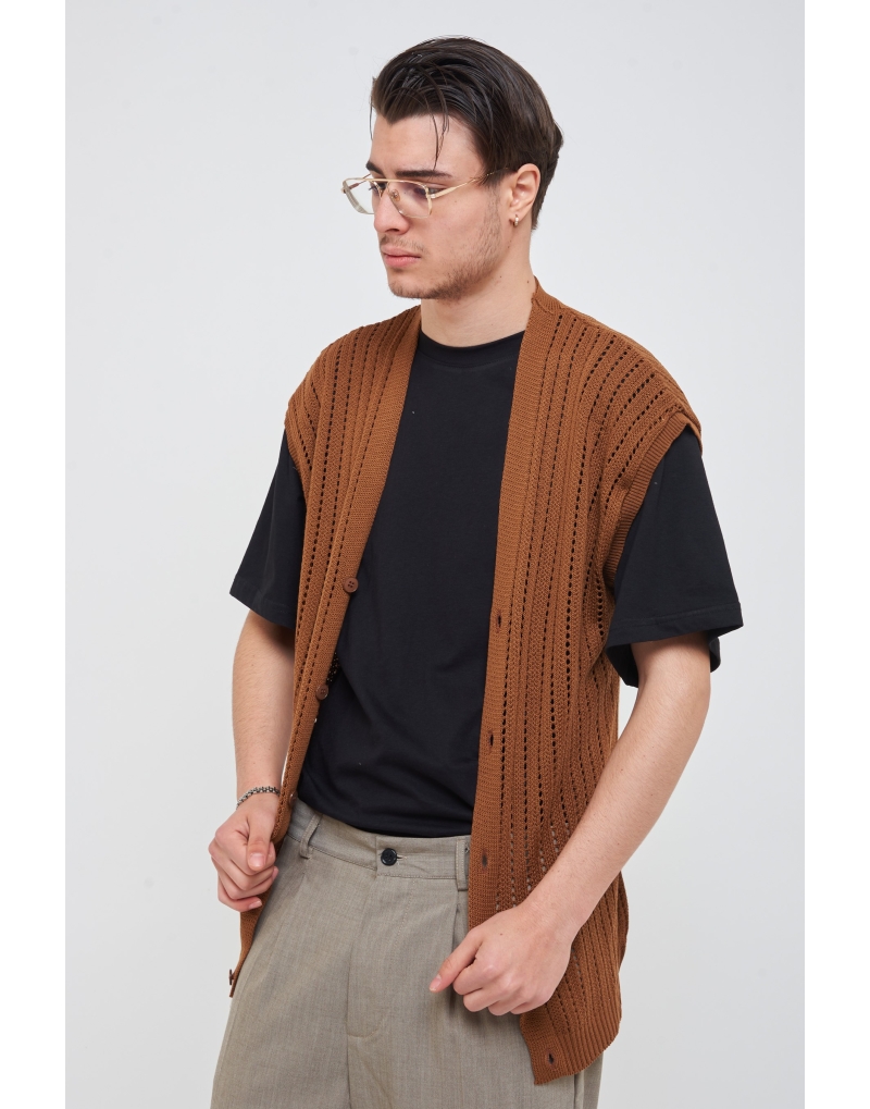 Cardigan in filo giromanica...