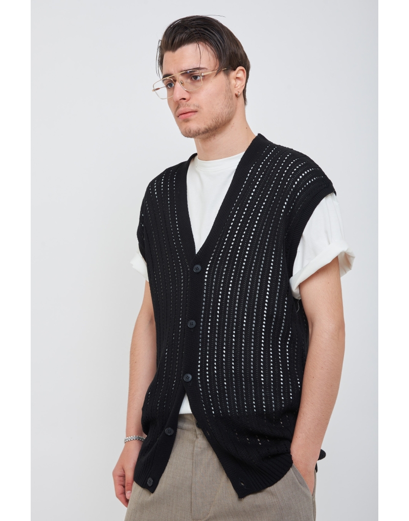 Cardigan in filo giromanica...