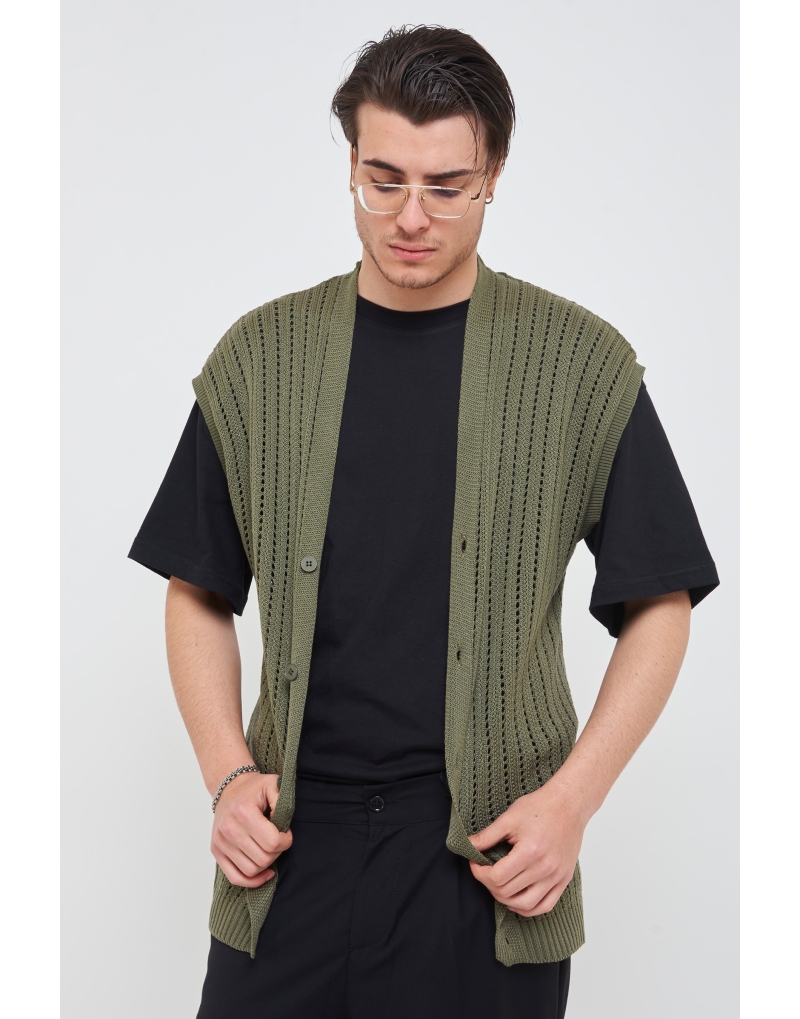 Cardigan in filo giromanica...