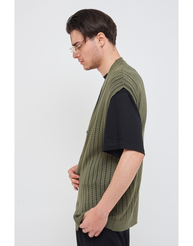 Cardigan in filo giromanica...