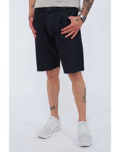 Bermuda denim black sfrangiato