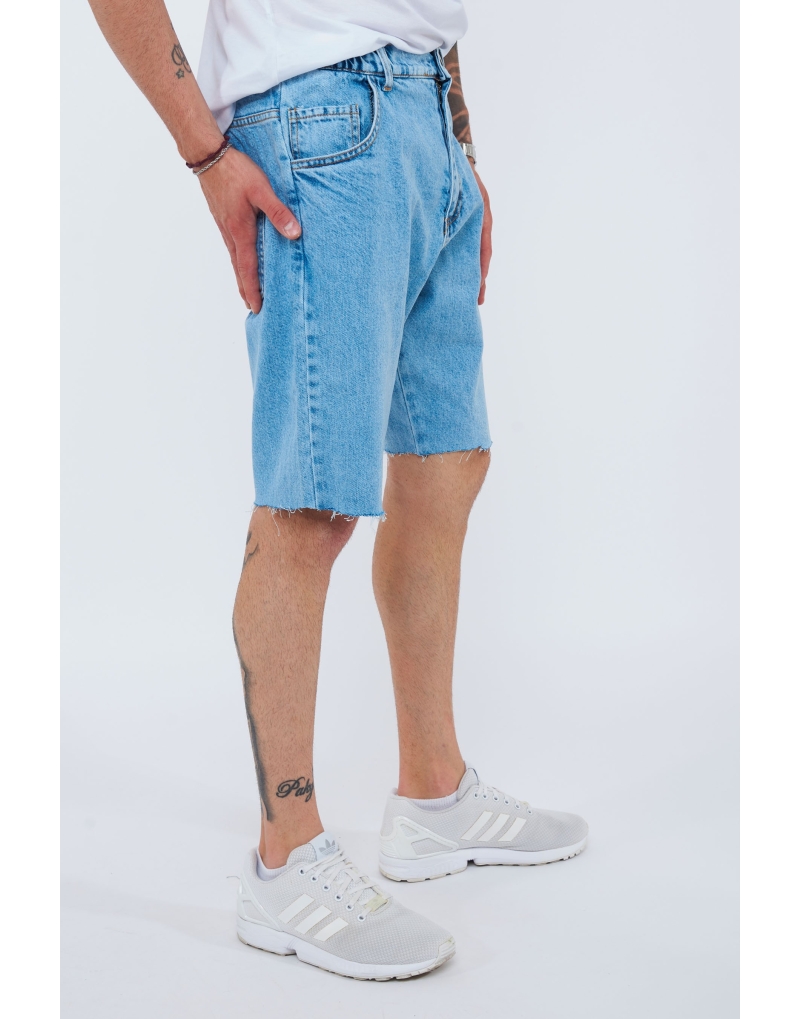 Bermuda denim blue sfrangiato