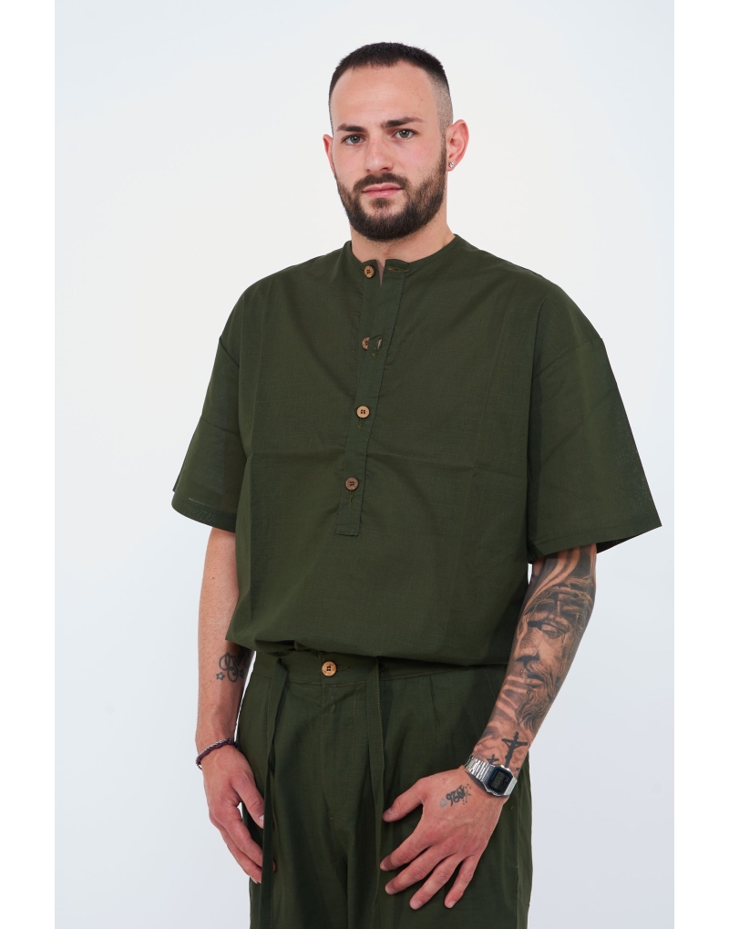 Camicia 4 bottoni effetto...