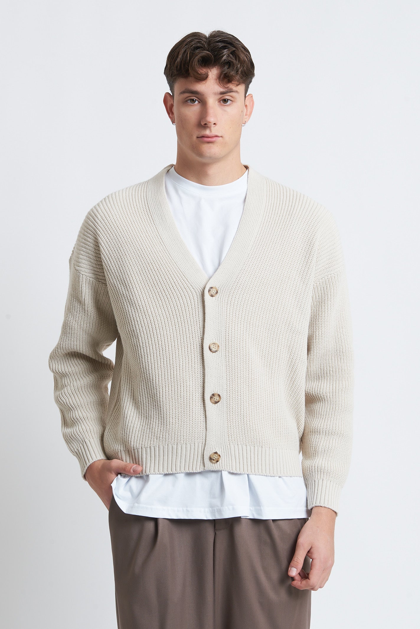 Cardigan bottoni in lana