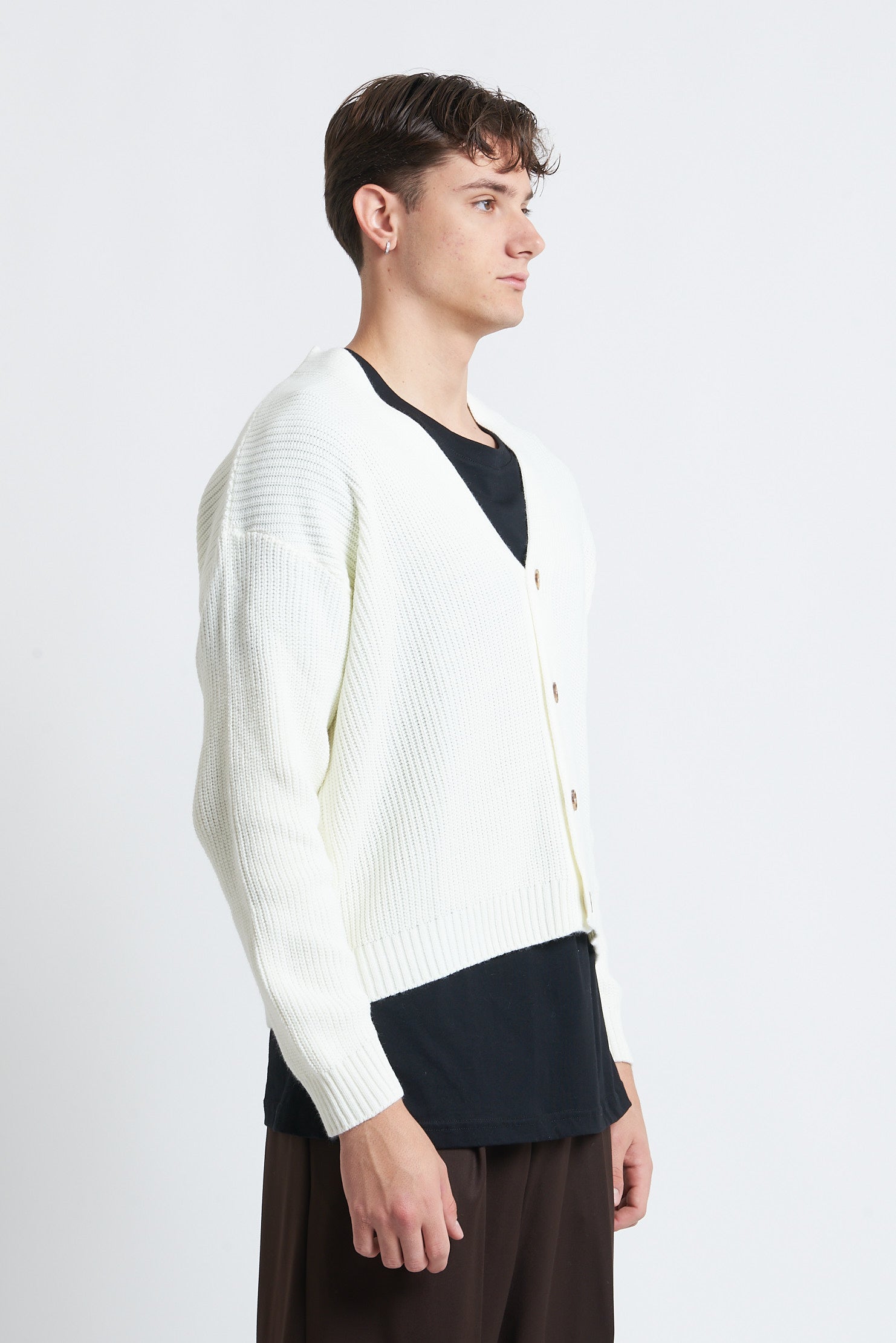 Cardigan bottoni in lana