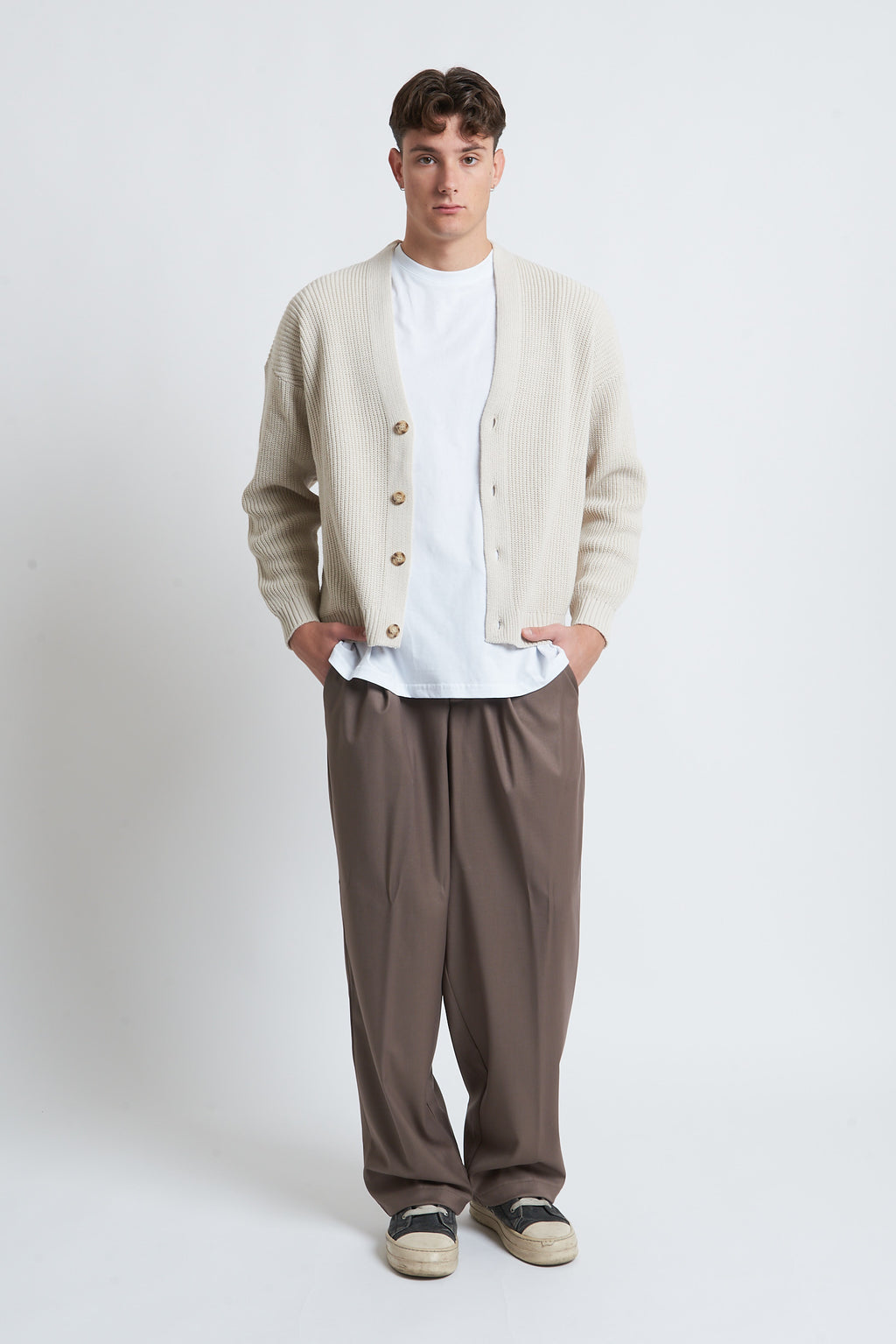 Cardigan bottoni in lana