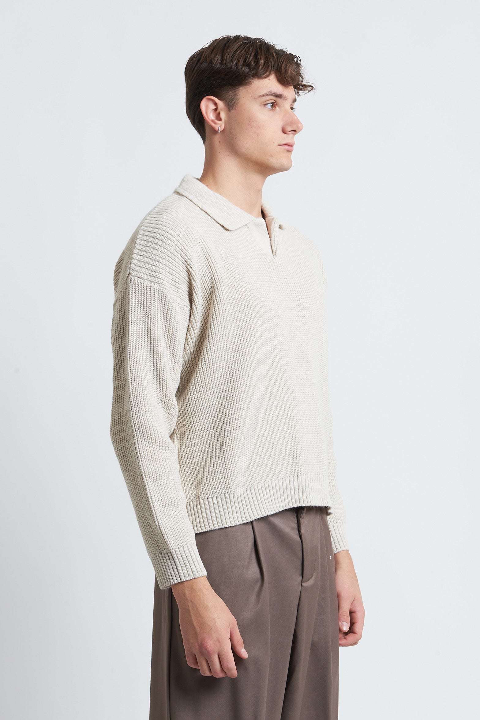 Maglione a polo in lana