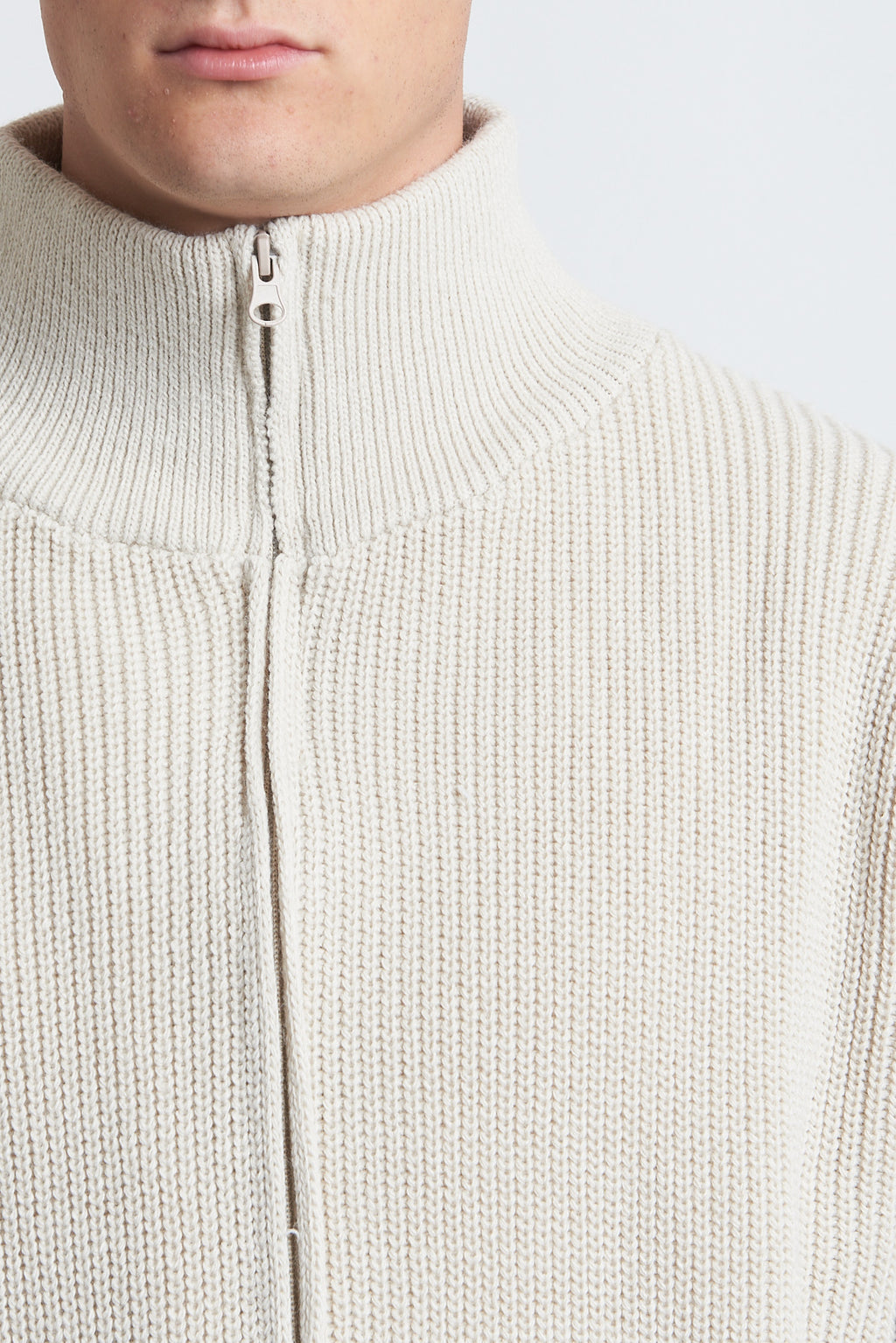 Cardigan zip in lana