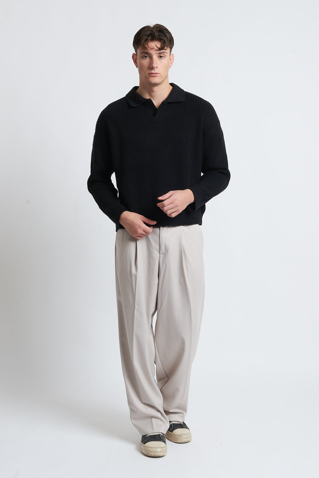 Maglione a polo in lana