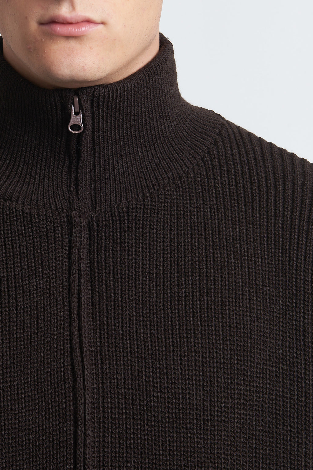 Cardigan zip in lana