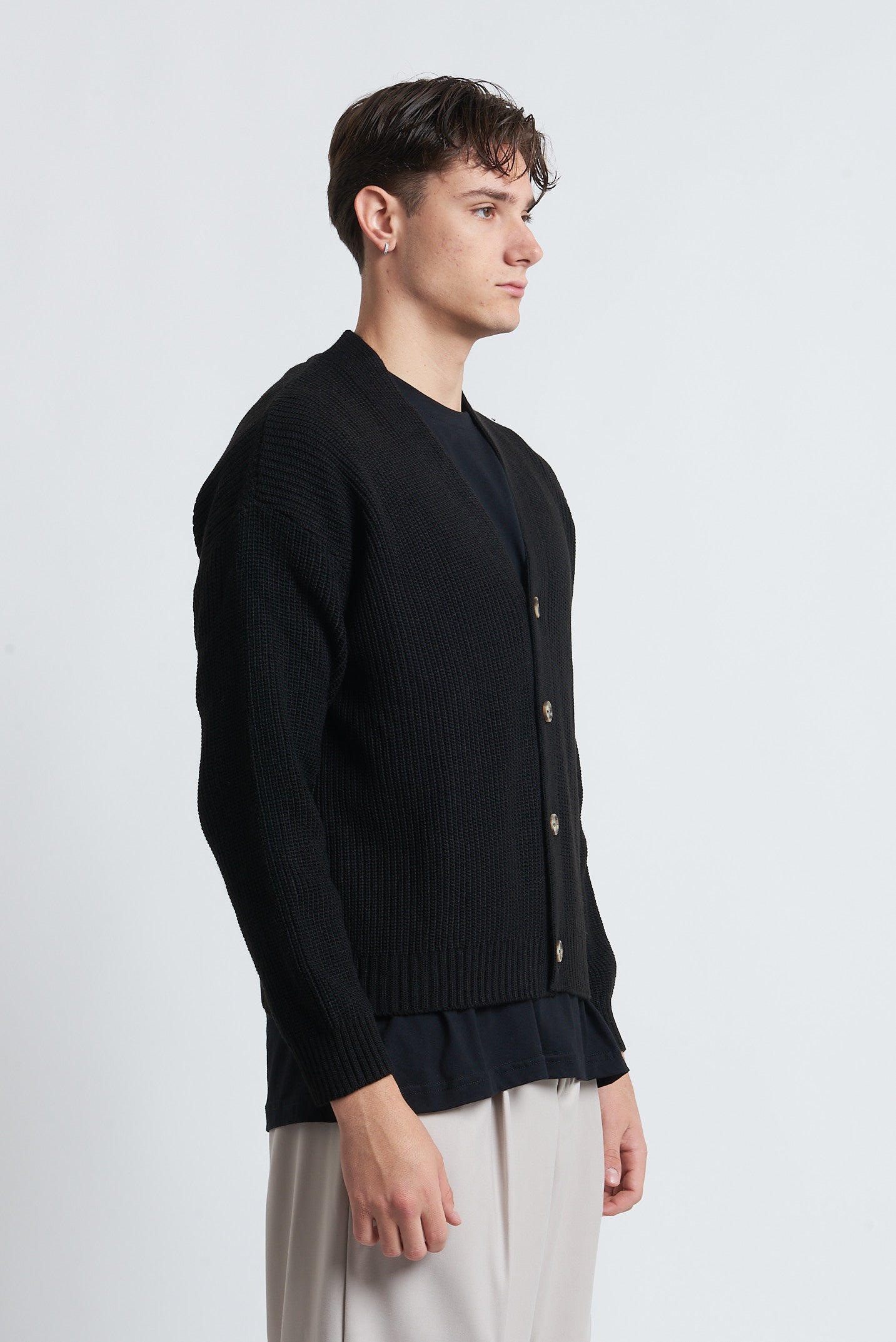 Cardigan bottoni in lana