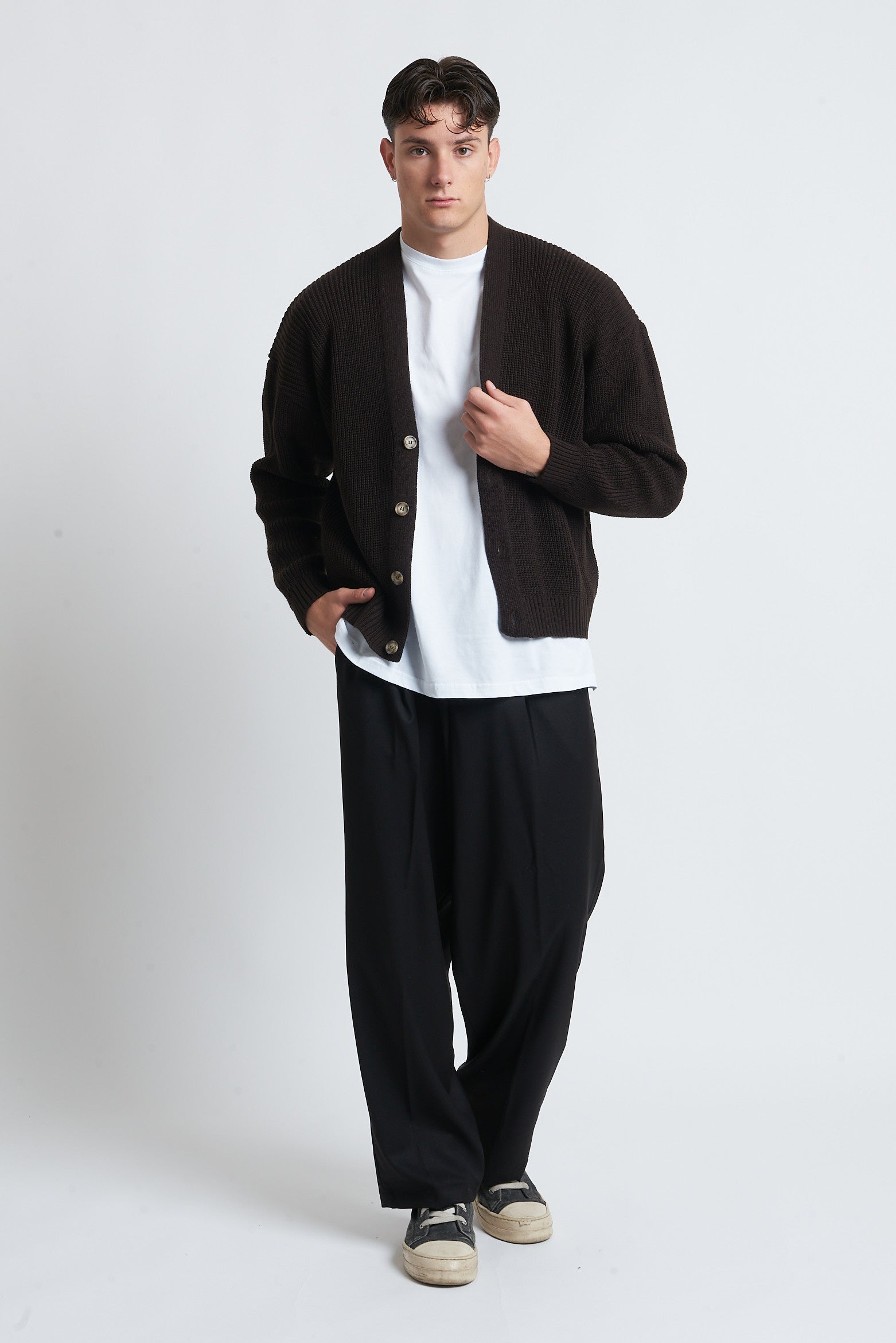 Cardigan bottoni in lana