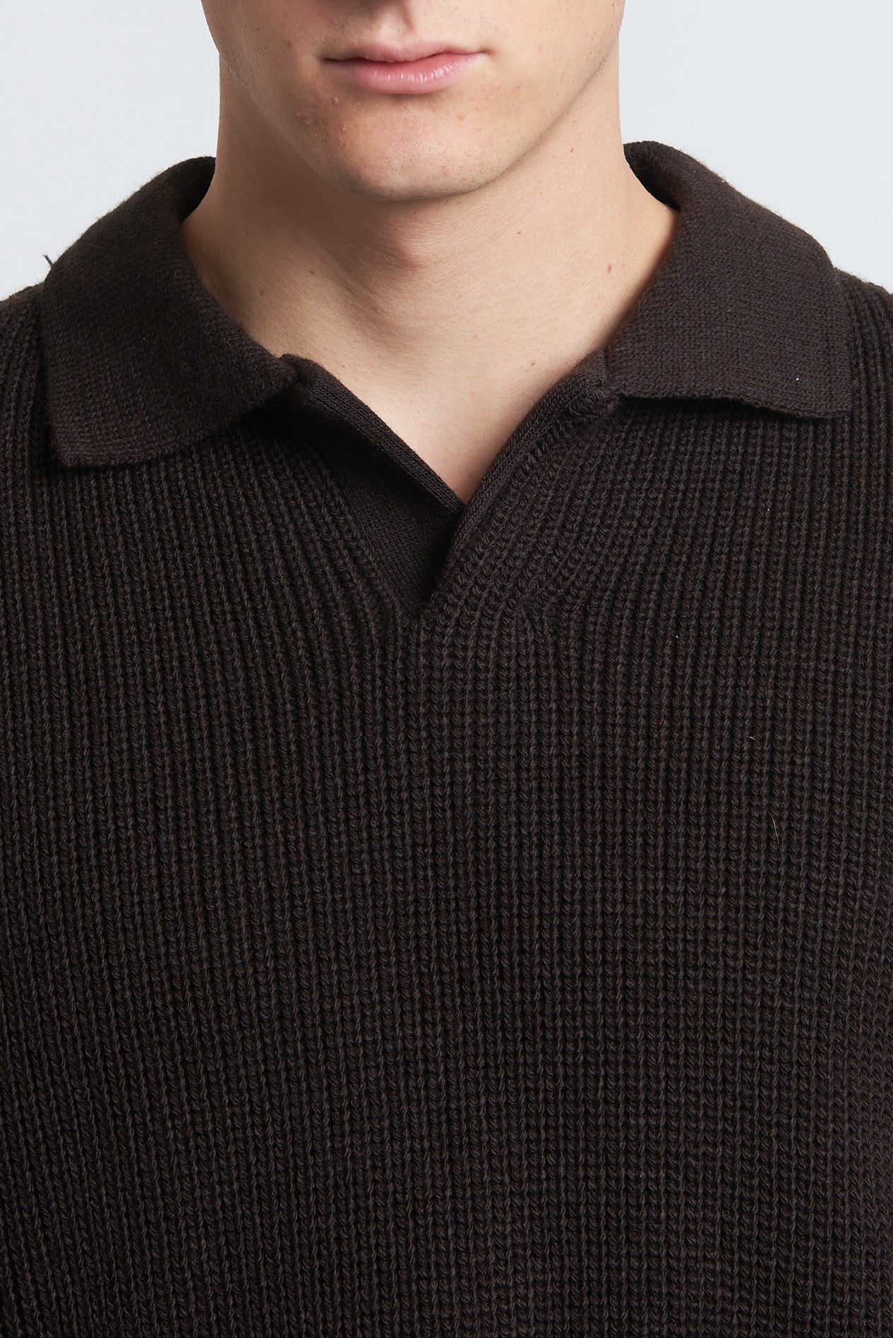 Maglione a polo in lana