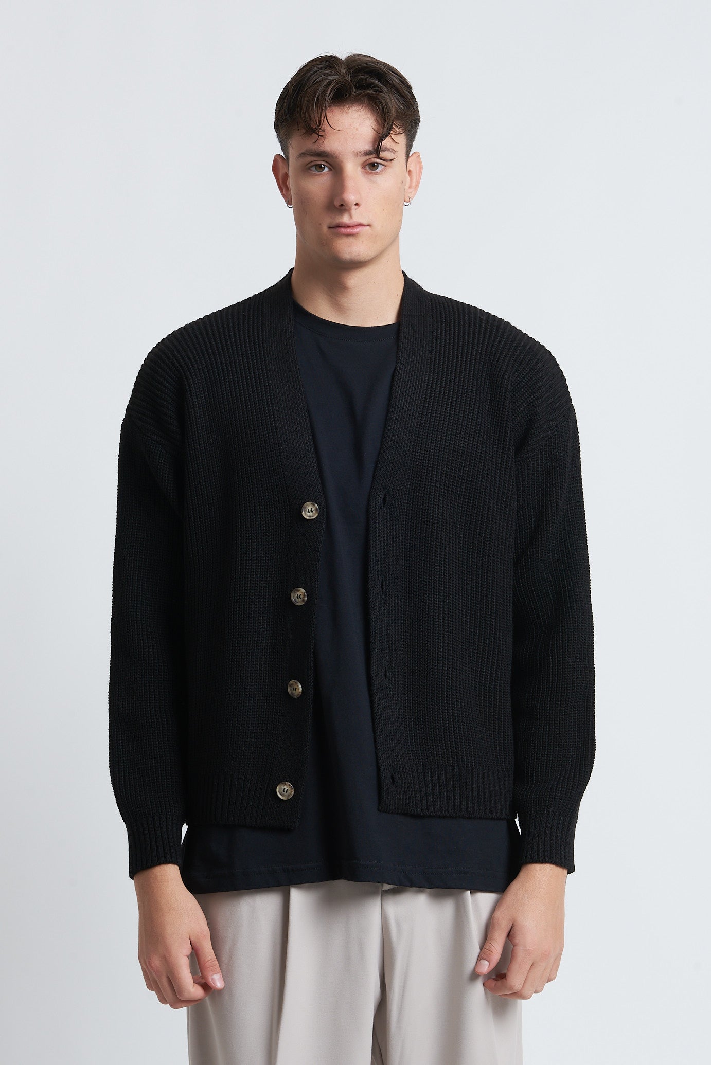 Cardigan bottoni in lana