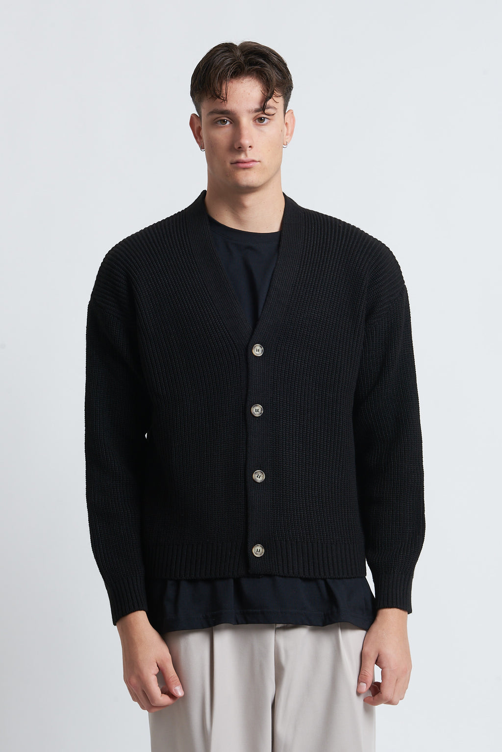 Cardigan bottoni in lana