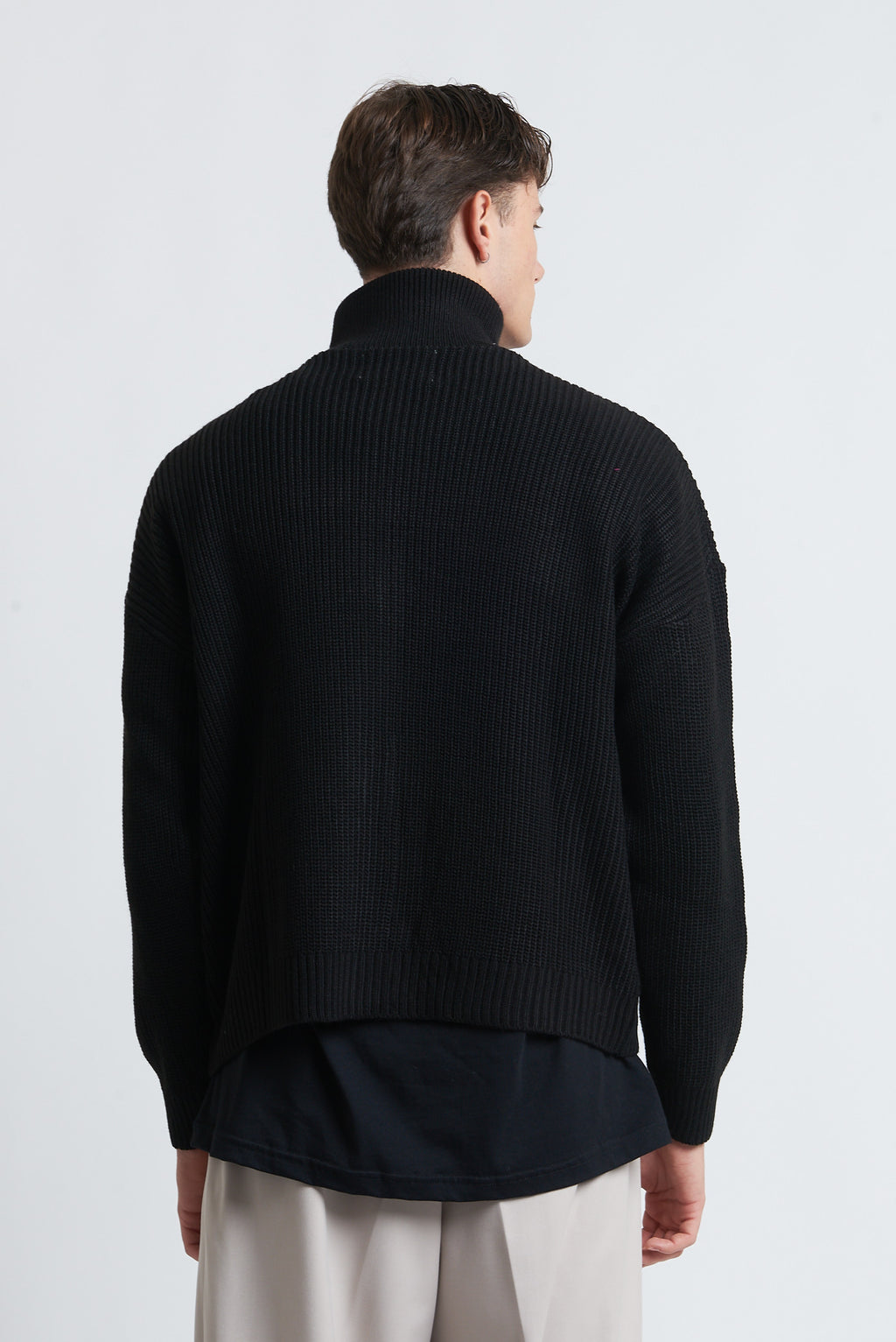 Cardigan zip in lana