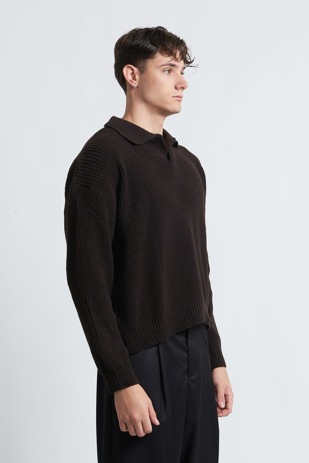 Maglione a polo in lana