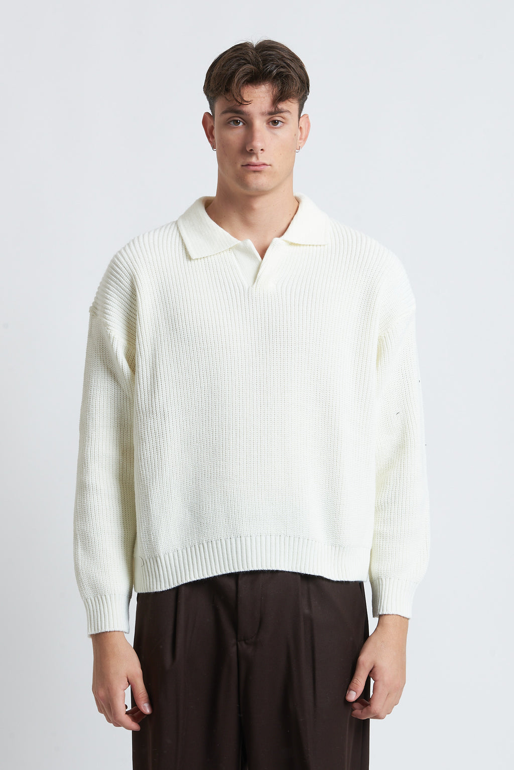 Maglione a polo in lana