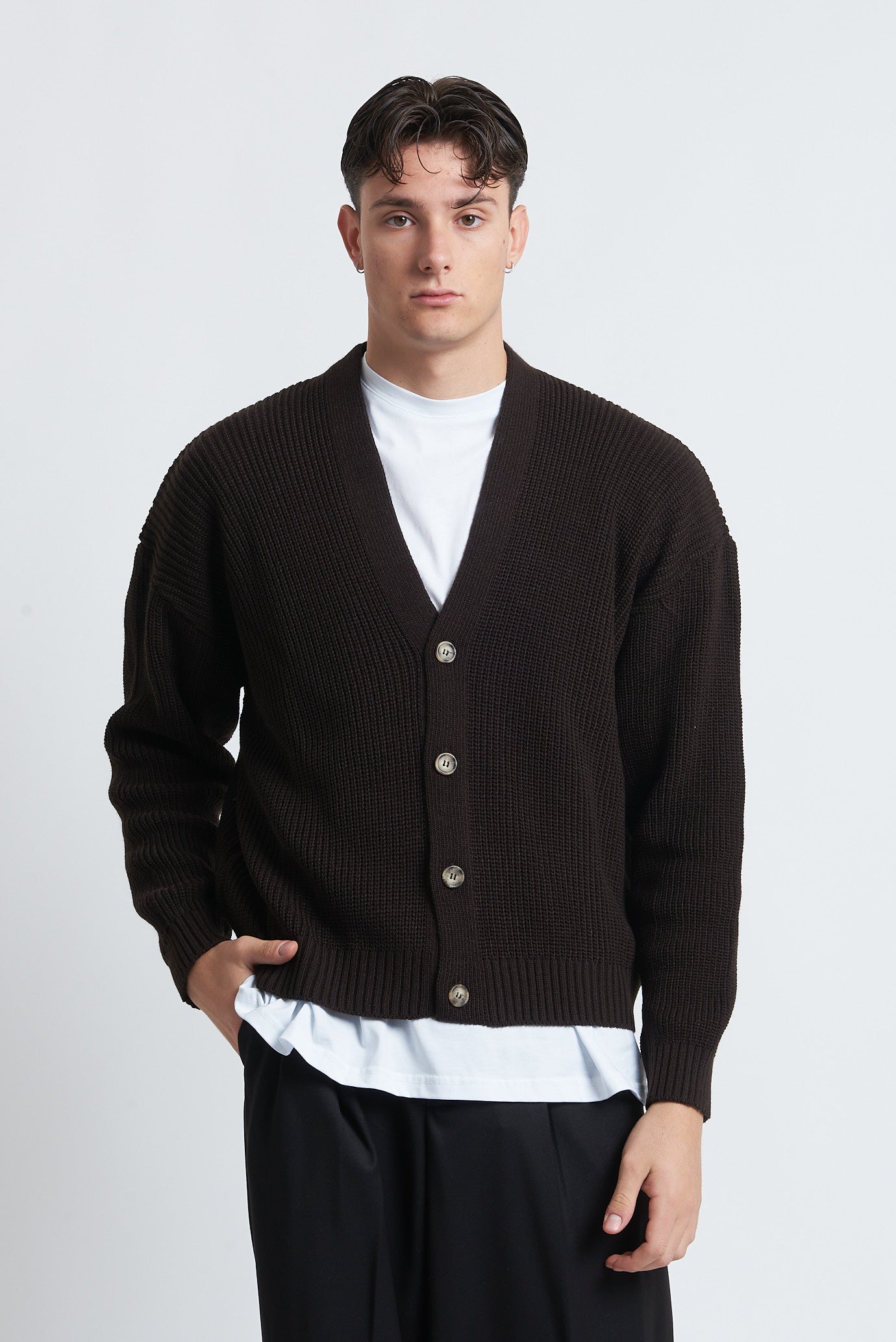 Cardigan bottoni in lana