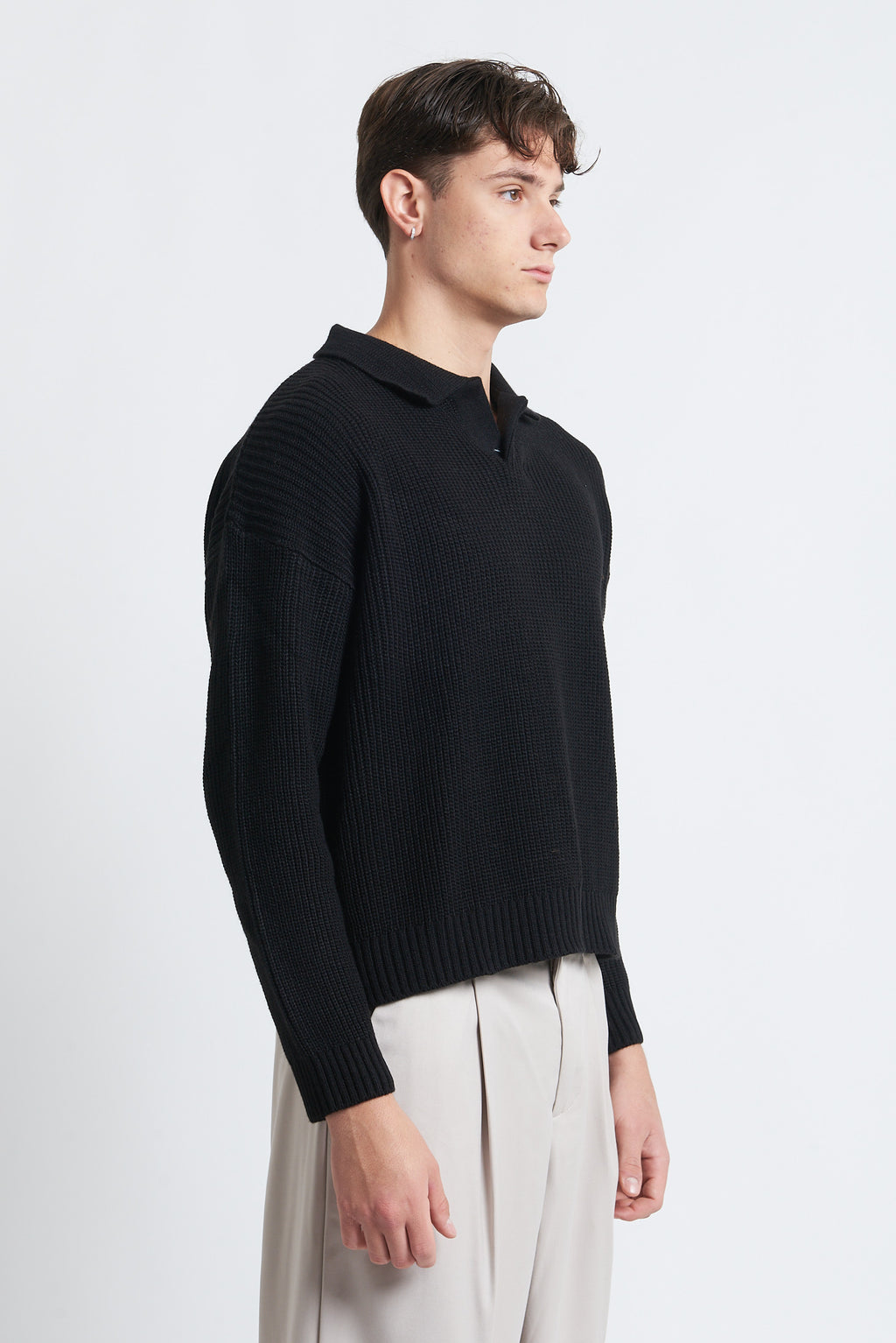 Maglione a polo in lana