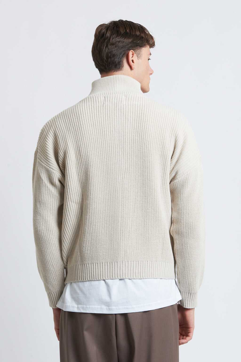 Cardigan zip in lana