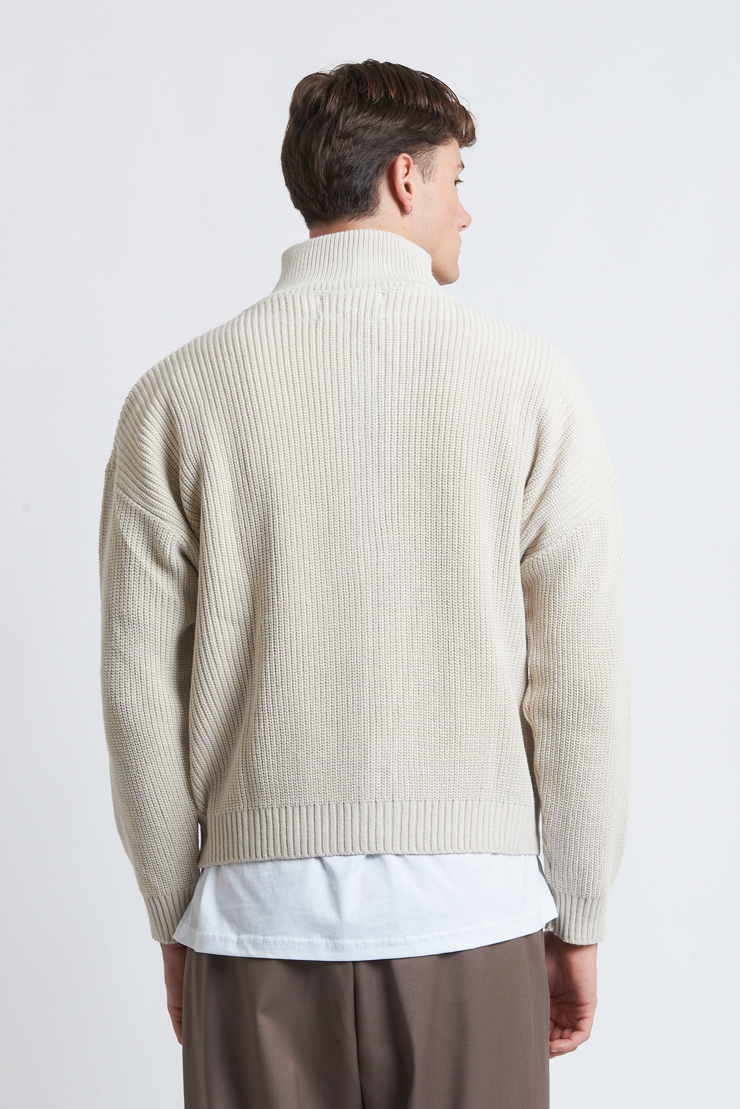 Cardigan zip in lana