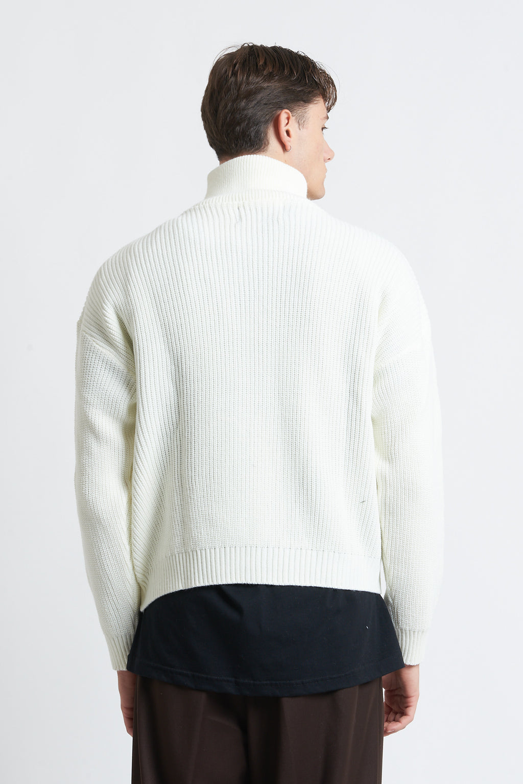 Cardigan zip in lana