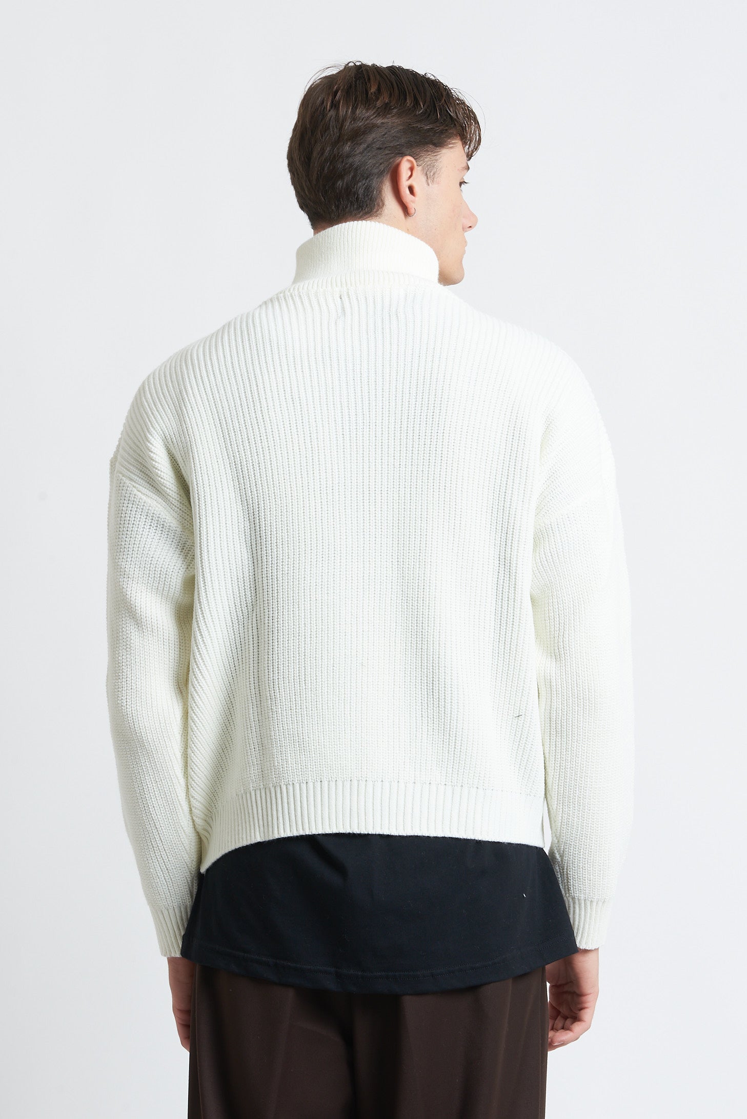 Cardigan zip in lana