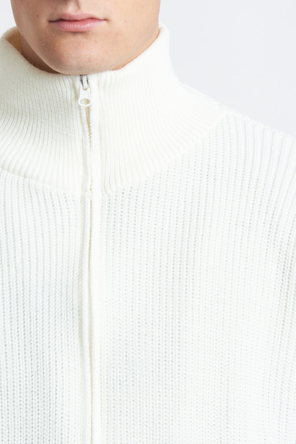 Cardigan zip in lana