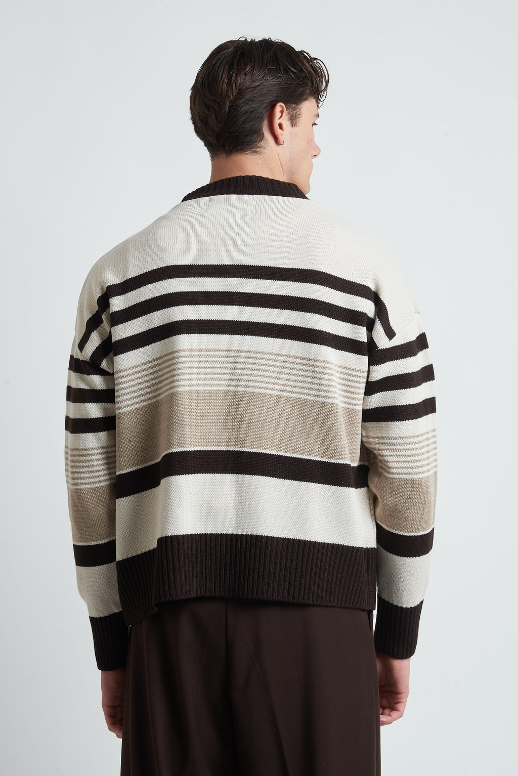 Cardigan in lana a righe