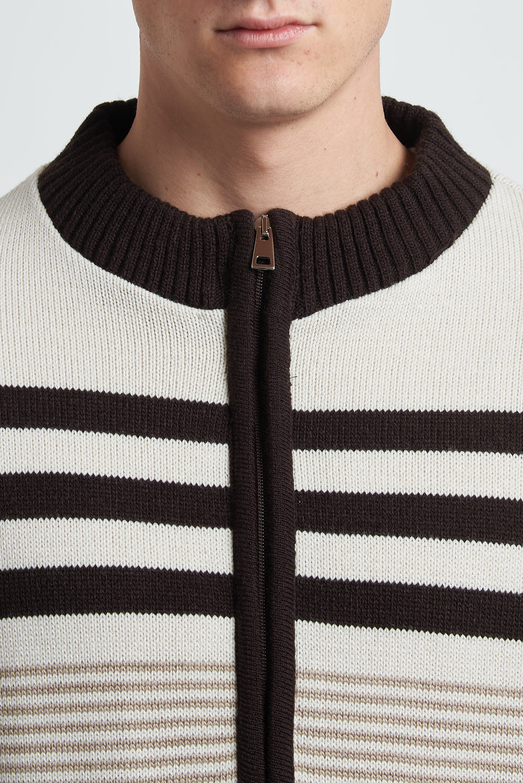 Cardigan in lana a righe