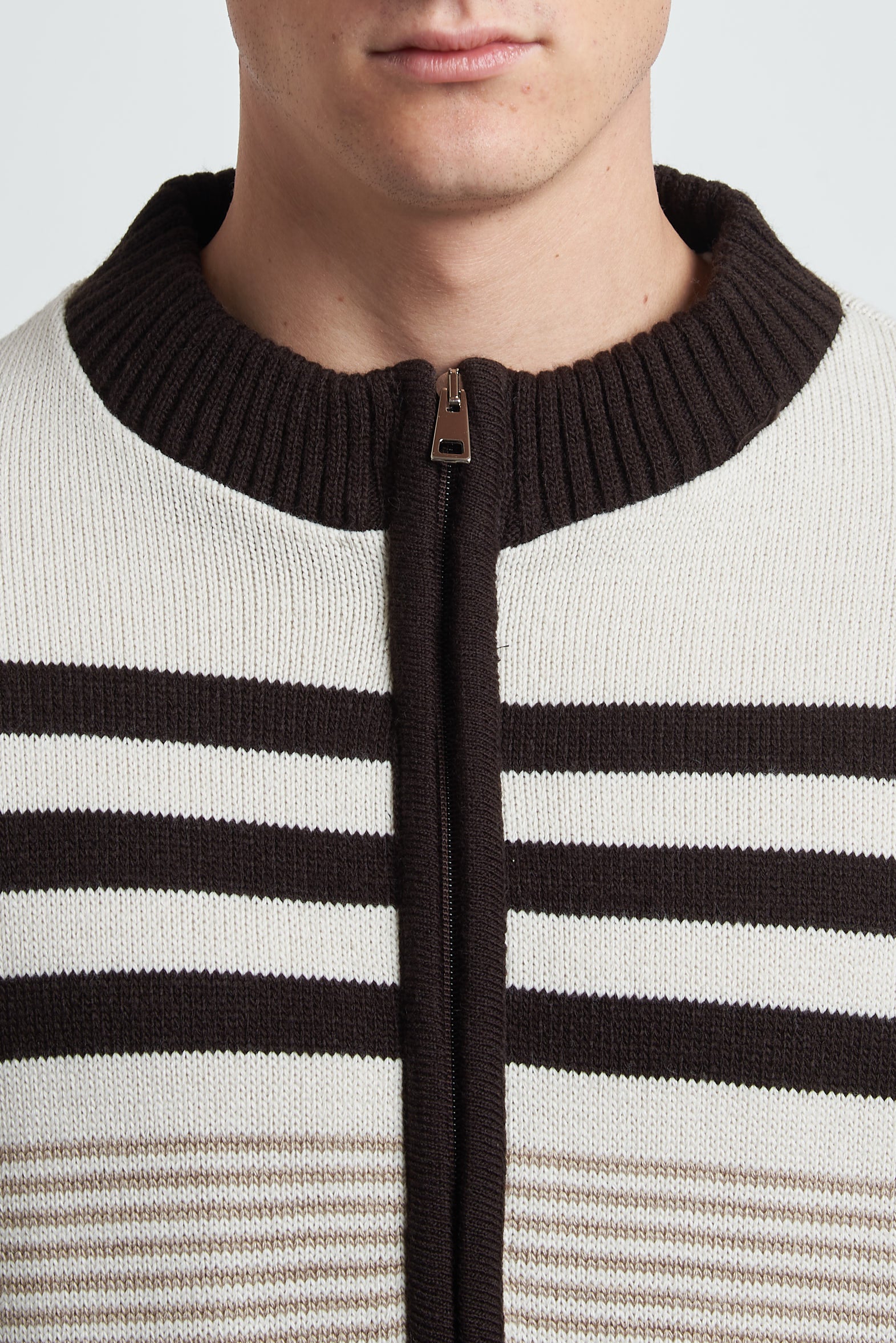 Cardigan in lana a righe