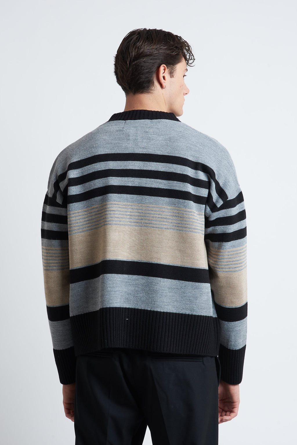 Cardigan in lana a righe