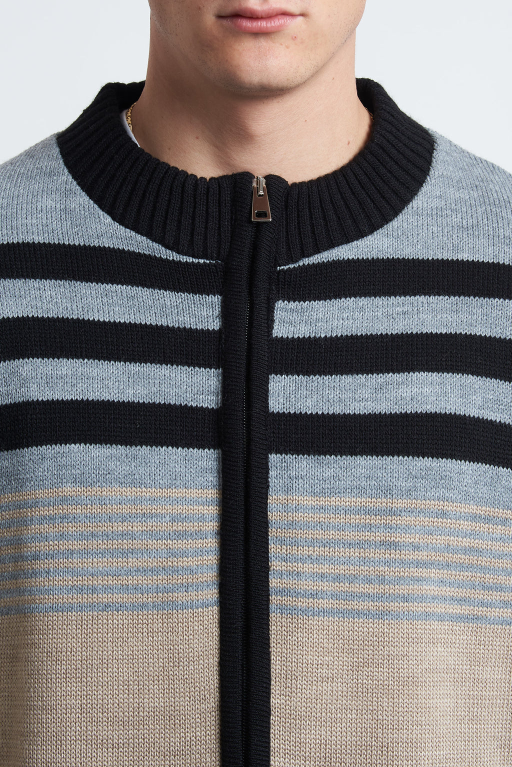 Cardigan in lana a righe