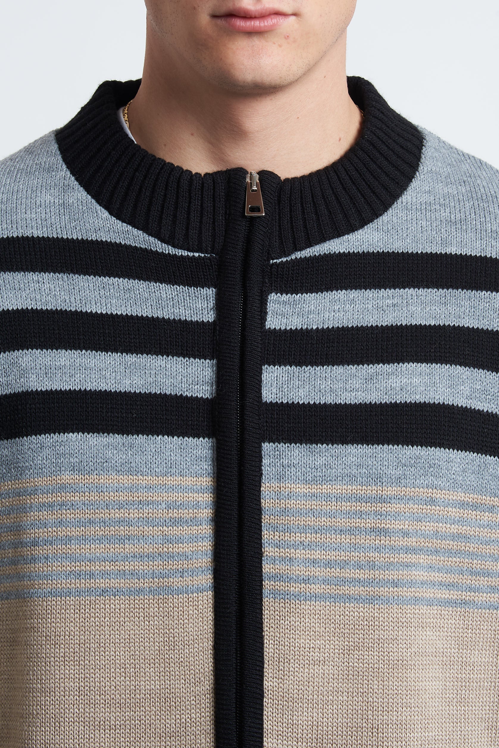 Cardigan in lana a righe