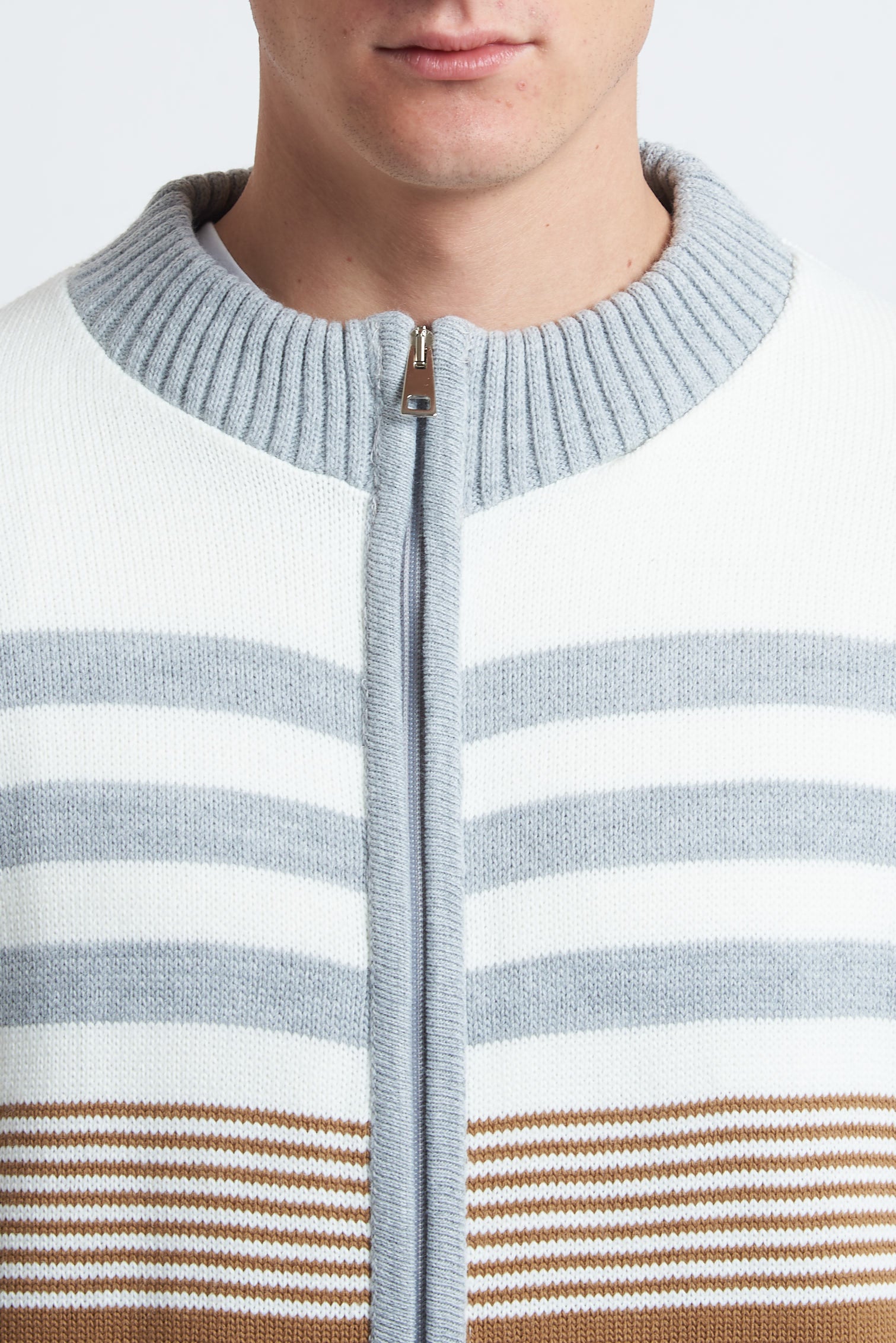 Cardigan in lana a righe