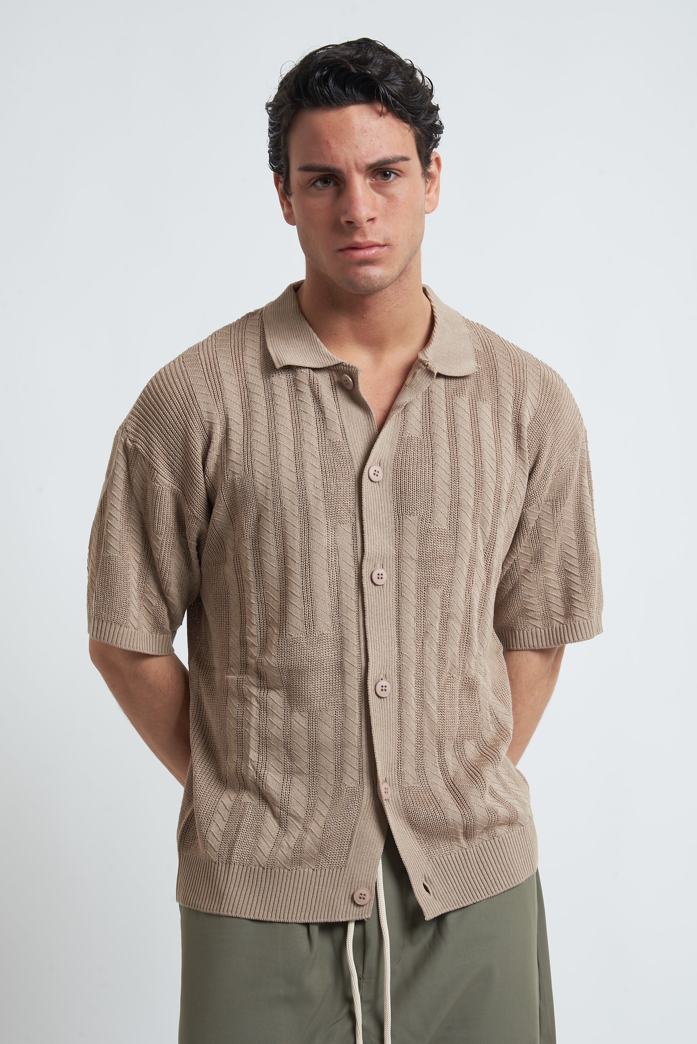 Cardigan traforato unito