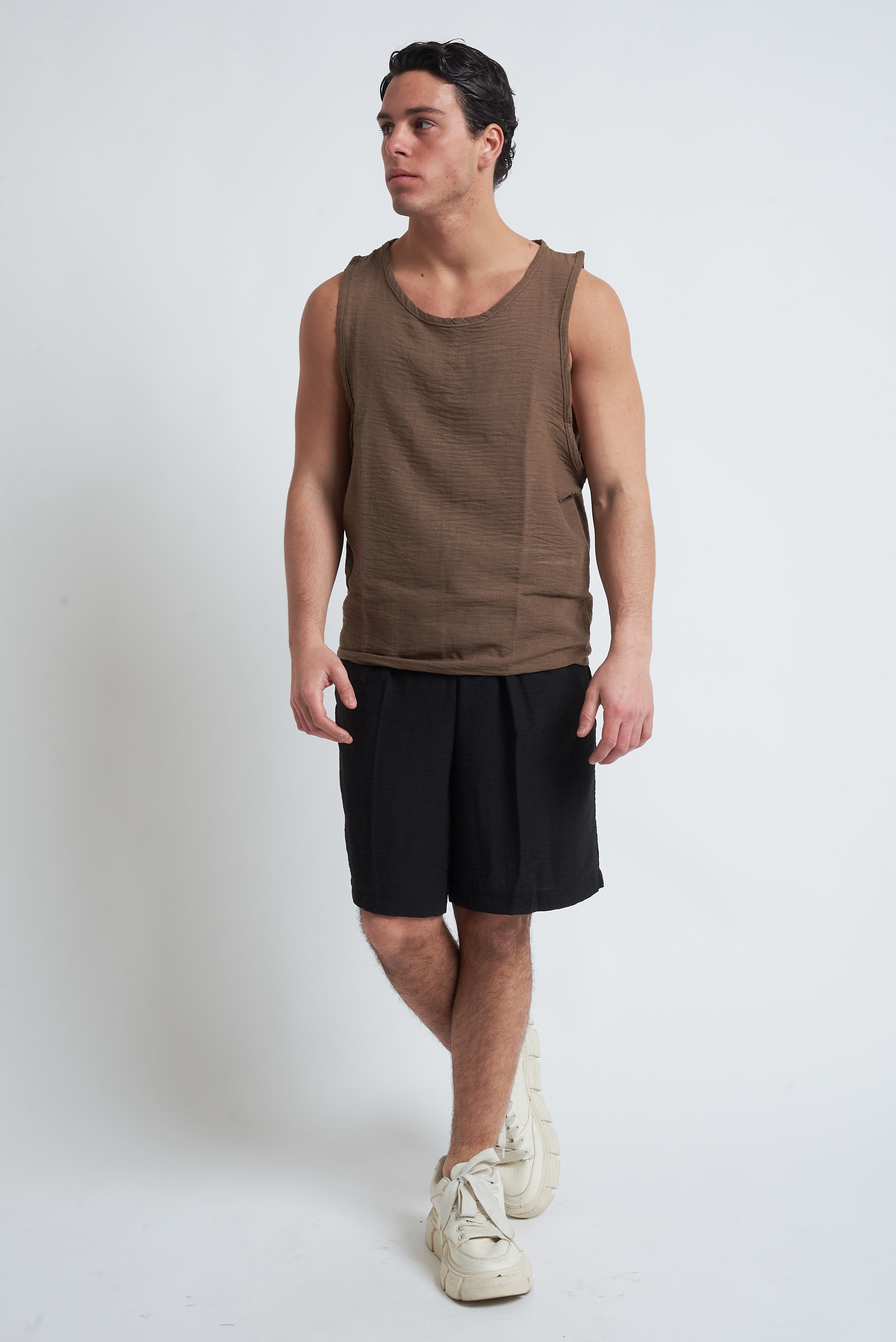 Canotta effetto lino