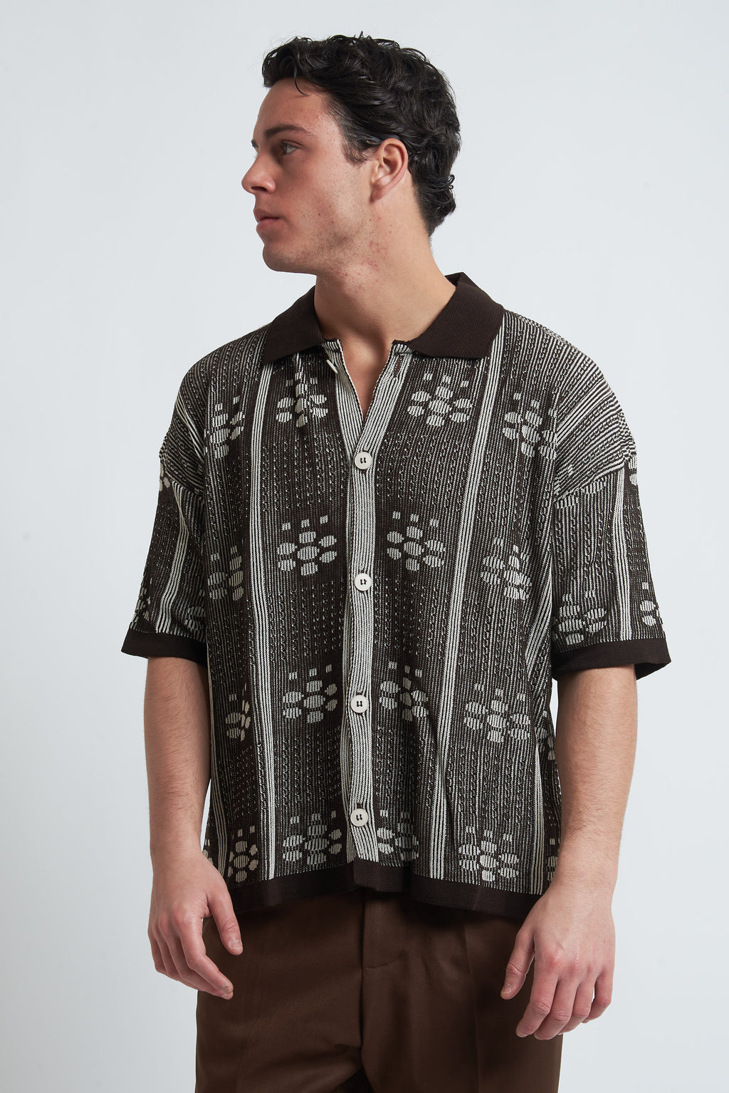 Cardigan traforato fantasia